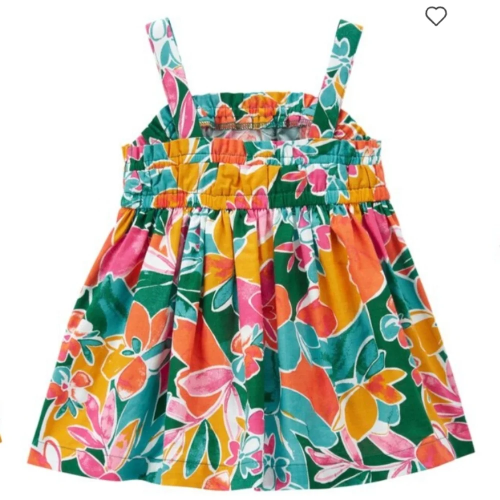 Carter's Dress Tropical Floral Print Sundress Diaper Cover Baby 24 or 9 Months